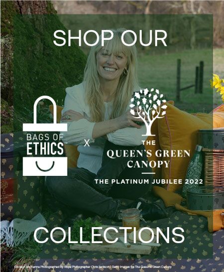 ★The  Collection THE QUEEN'S GREEN CANOPY SHOPPING BAG QGC Jute Shopping Bag | Ethical Label | Bags of Ethics